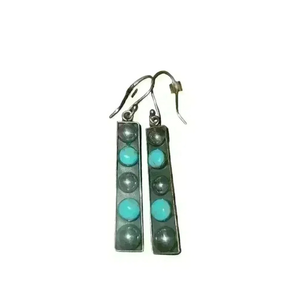 Sterling silver and turquoise earrings - Picture 1 of 4